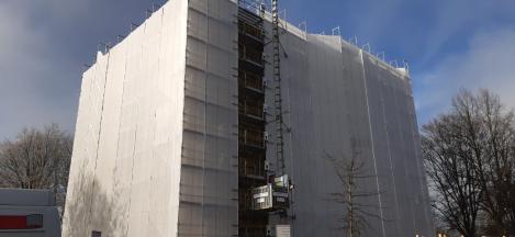 Preview: 3,20 x 50 m, Gerüstschutznetz / Strahlschutznetz, Farbe: weiß